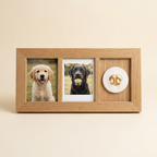 Natural oak nose print frame on a cream studio background